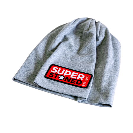 Superstoned Haube hellgrau